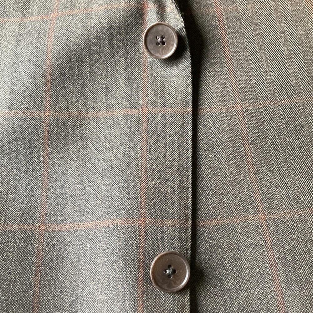 Ermenegildo Zegna Brown Rust Windowpane Check Wool Sport Coat Eu 54 L US 44 L - Picture 5 of 13